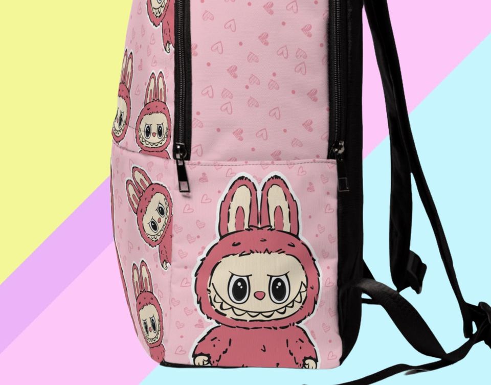 Labubu Pink Backpack - Back to School Bag