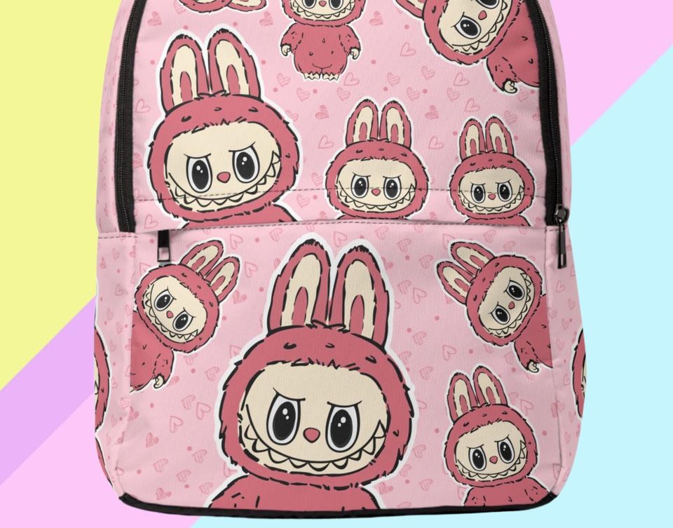 Labubu Pink Backpack - Back to School Bag