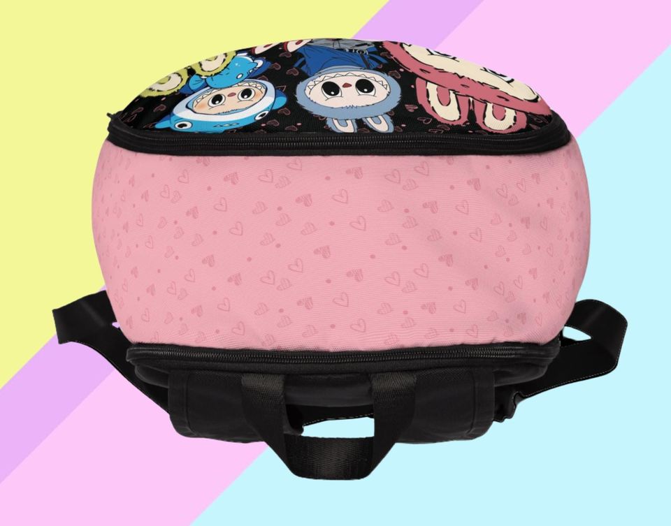 Labubu Inspired Pink Backpack - Back to School Bag