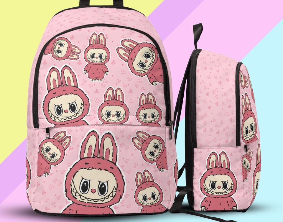Labubu Pink Backpack - Back to School Bag