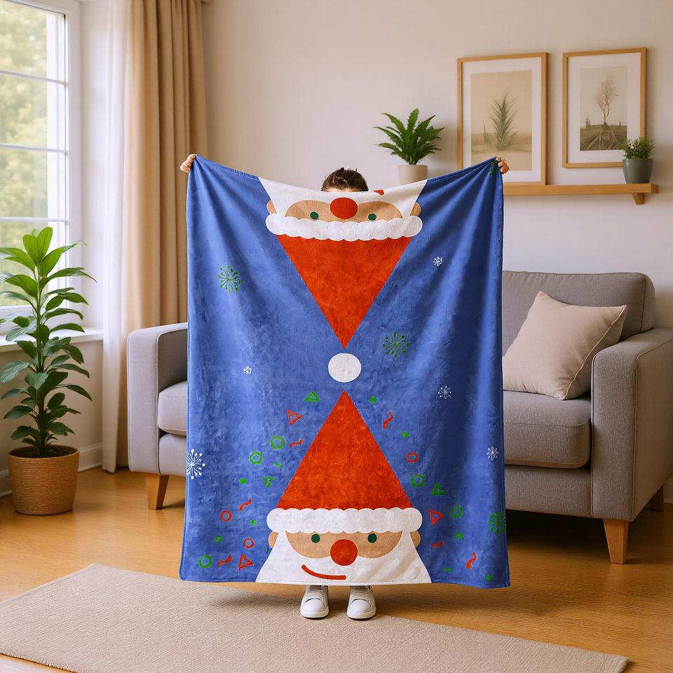Festive Christmas Blanket, Warm Winter Throw for Holiday Decor