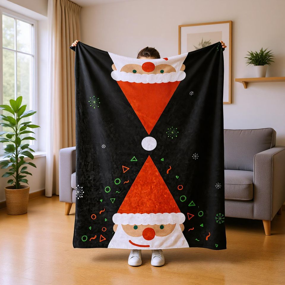 Festive Christmas Blanket, Warm Winter Throw for Holiday Decor