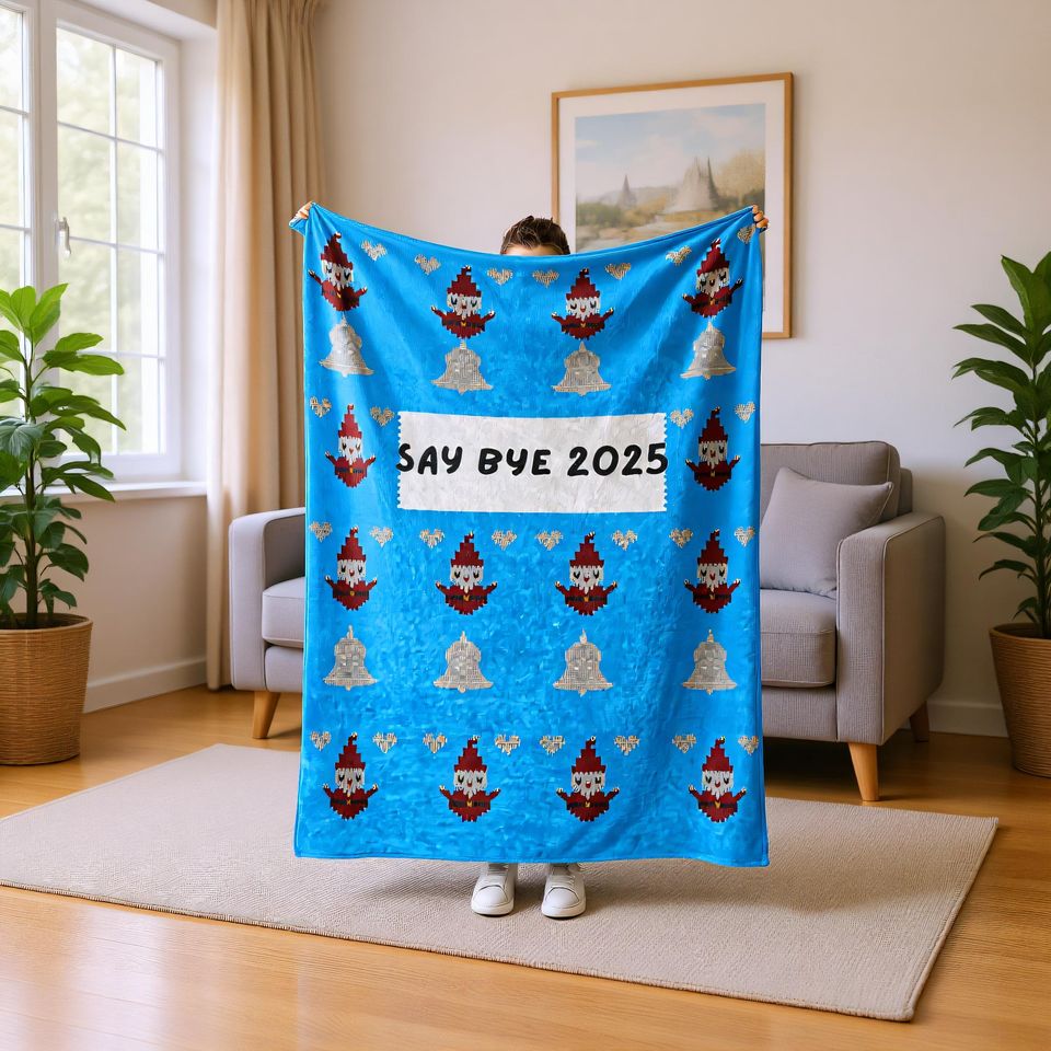 Personalized Xmas Blanket, Custom Name Throw for Kids and Adults