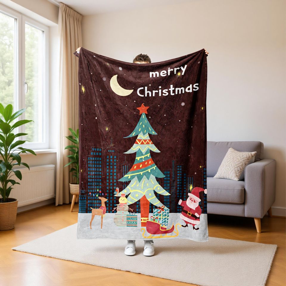 Christmas Gift Blanket, Cozy Holiday Throw for Family and Friends