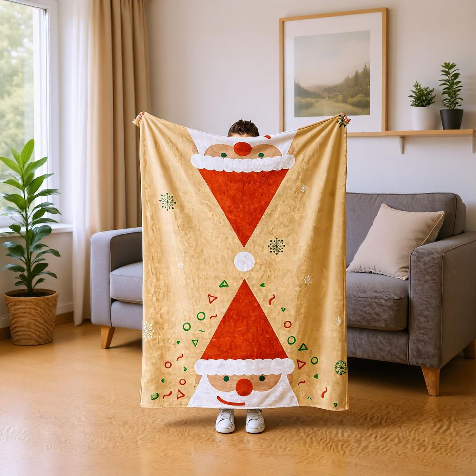 Festive Christmas Blanket, Warm Winter Throw for Holiday Decor