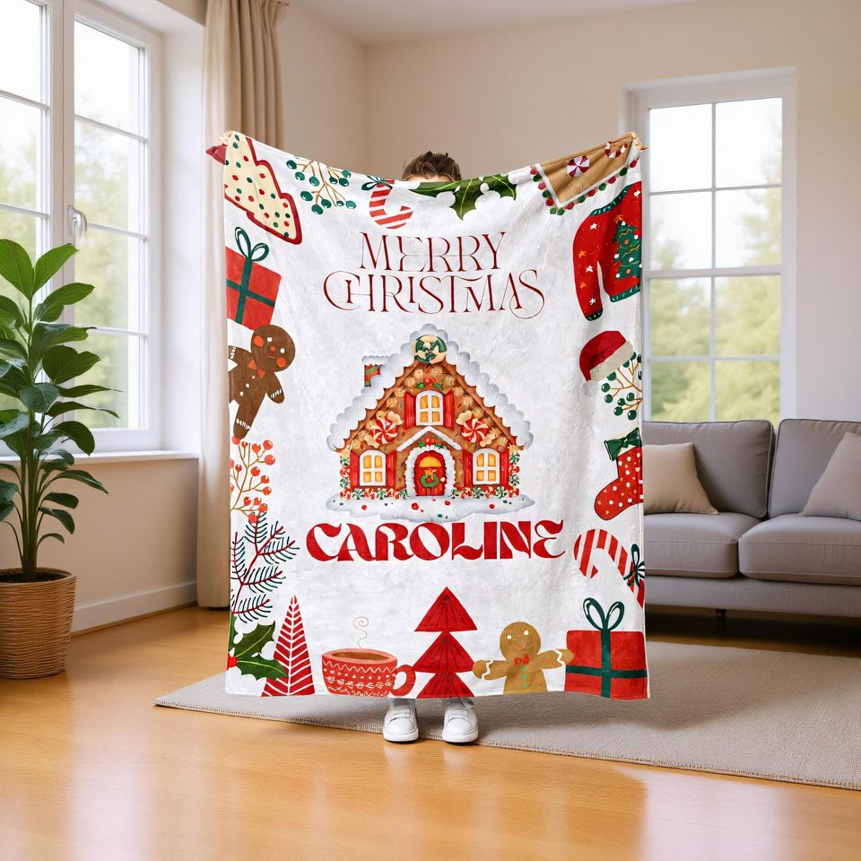 Personalized Christmas Fleece Blanket - Soft and Cozy