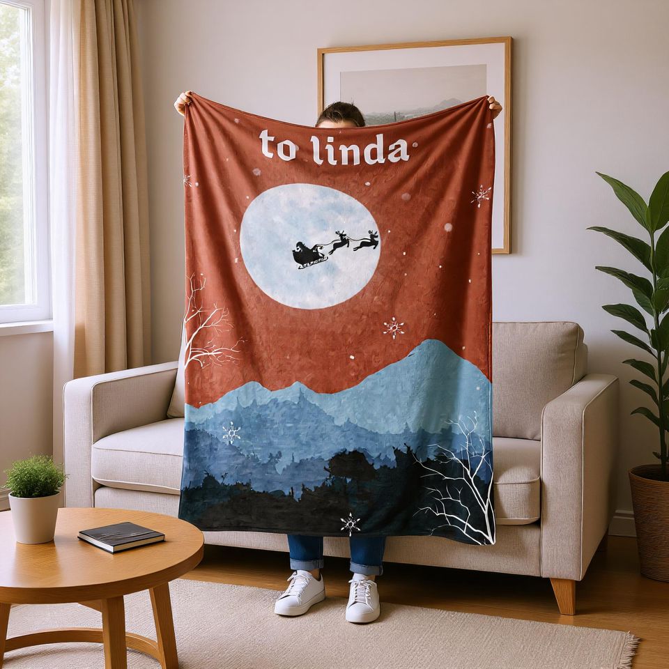 Christmas Present Blanket, Warm Holiday Throw for Kids or Adults