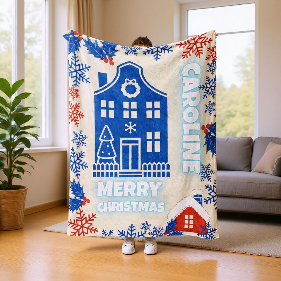 Personalized Christmas Fleece Blanket - Soft and Cozy
