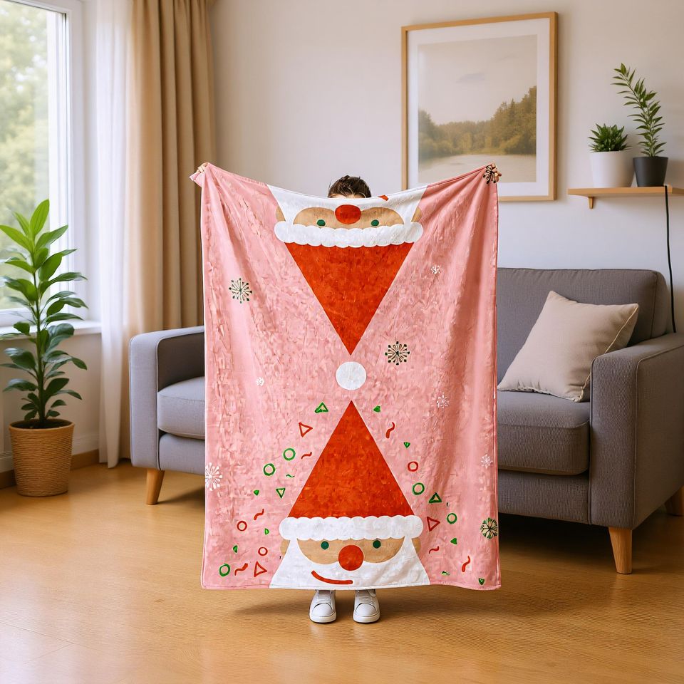 Festive Christmas Blanket, Warm Winter Throw for Holiday Decor