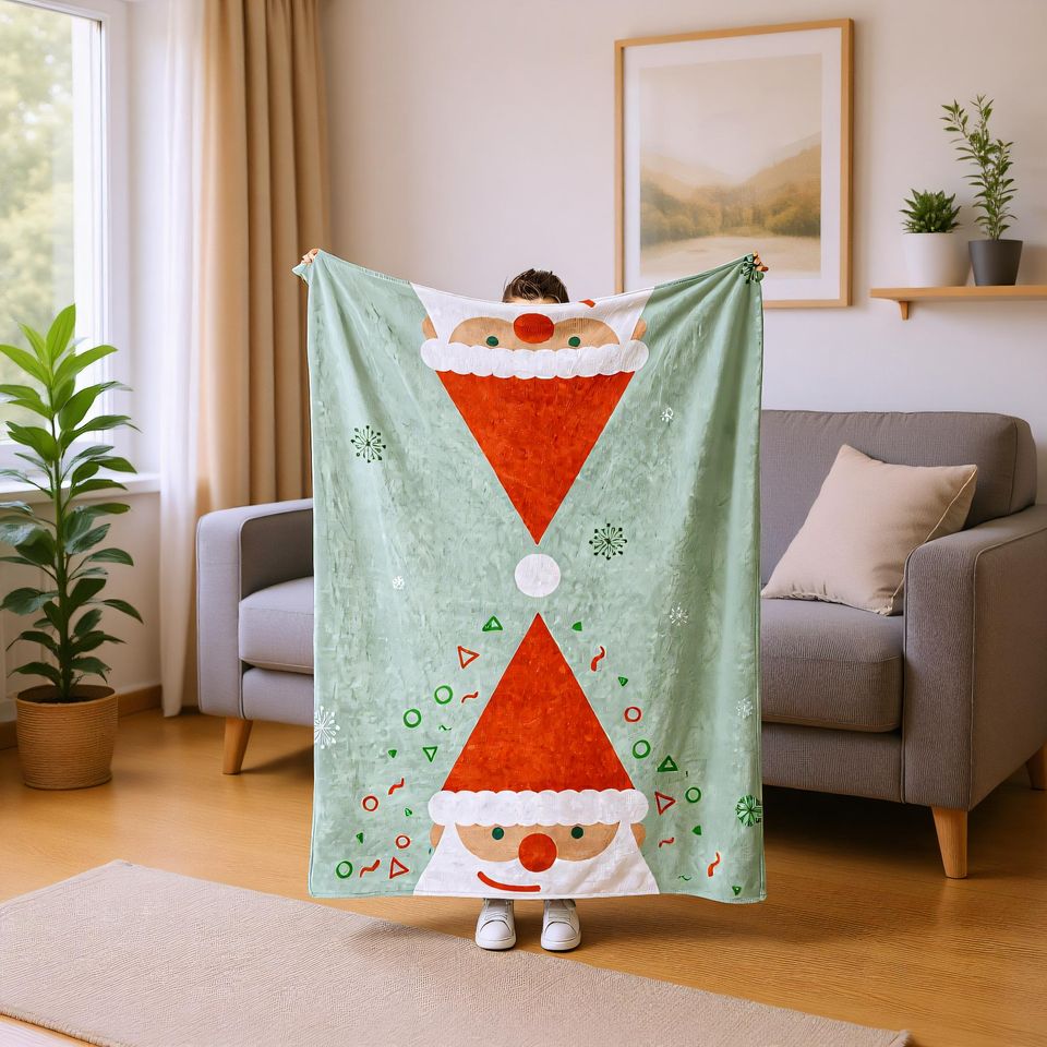 Festive Christmas Blanket, Warm Winter Throw for Holiday Decor
