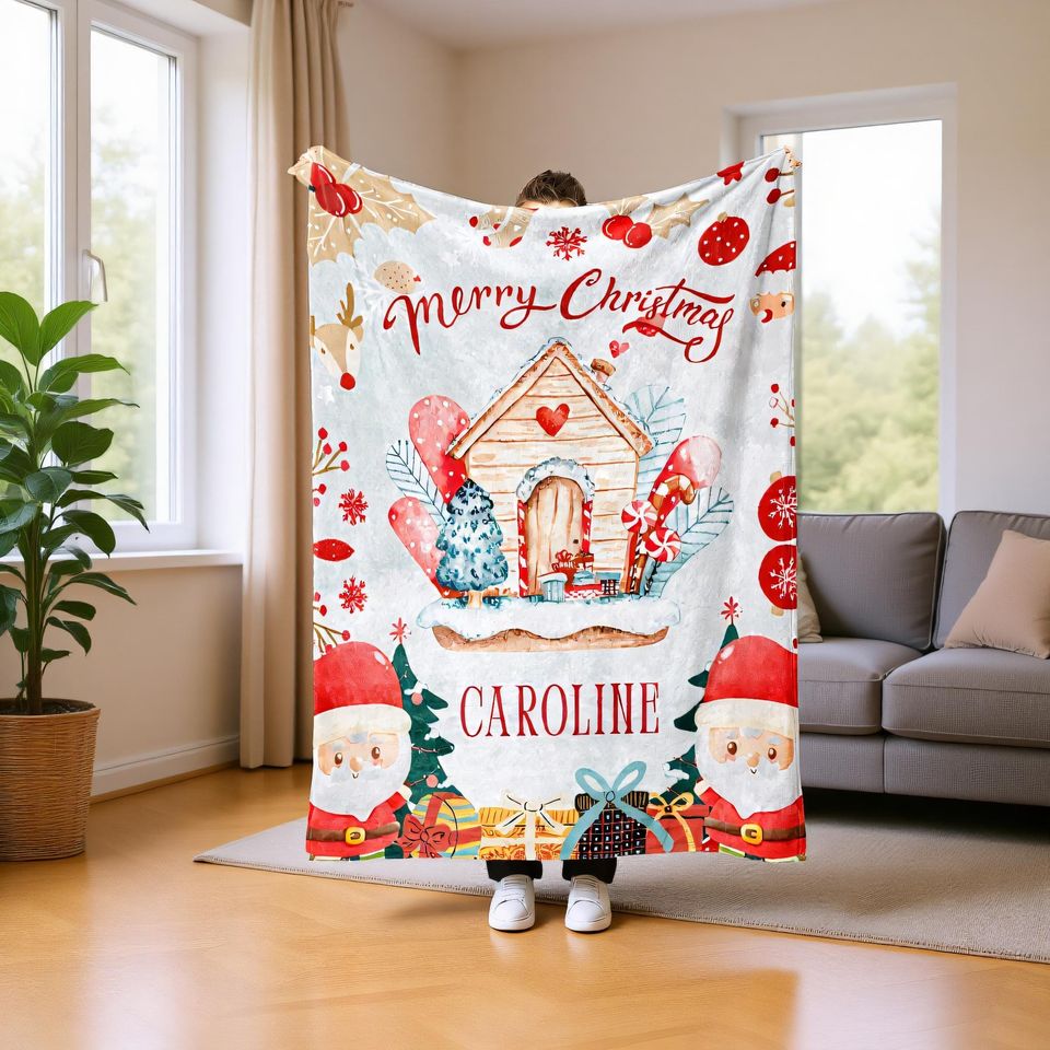 Personalized Christmas Fleece Blanket - Soft and Cozy