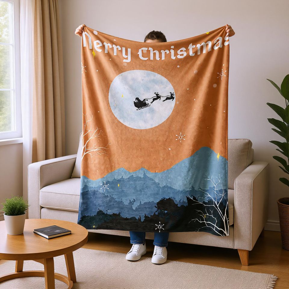 Christmas Present Blanket, Warm Holiday Throw for Kids or Adults