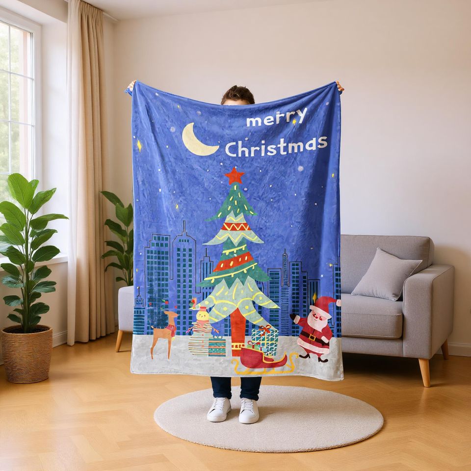 Christmas Gift Blanket, Cozy Holiday Throw for Family and Friends
