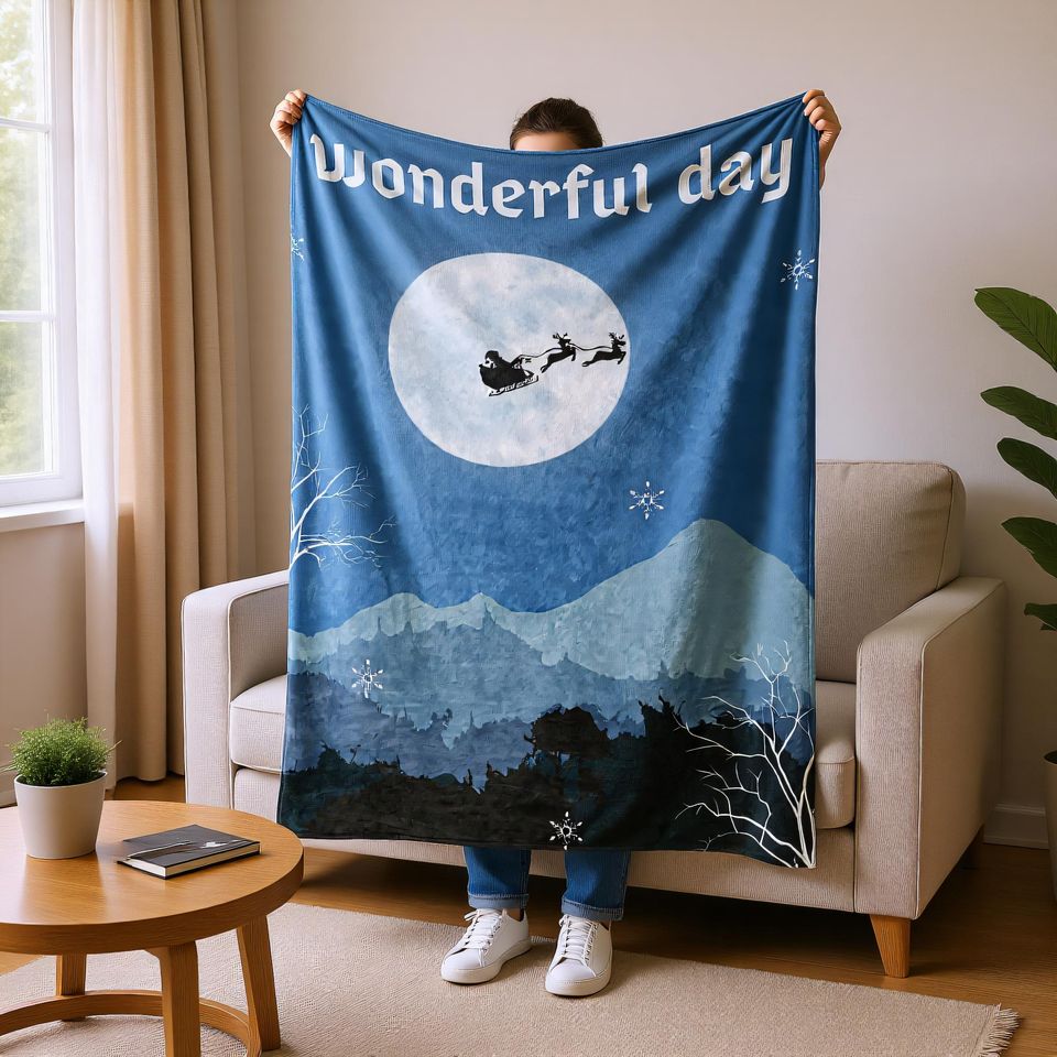 Christmas Present Blanket, Warm Holiday Throw for Kids or Adults