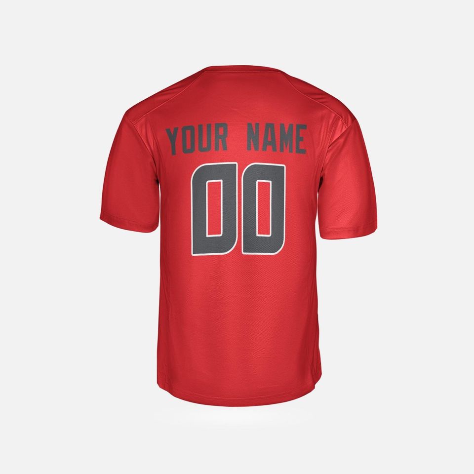 Personalized Red Texans Jersey: Add Name & Number, Adult Sizes