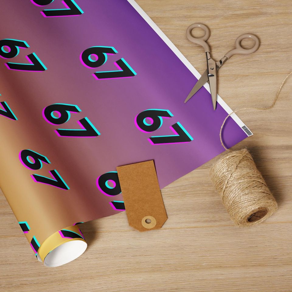 Wrapping Papers, 67 Meme Christmas Gift Wrap, Kids Funny Wrapping Paper, Unique Gift Wrap, Brain Rot, Gen A Meme, Holiday Gift Wrap, Festive