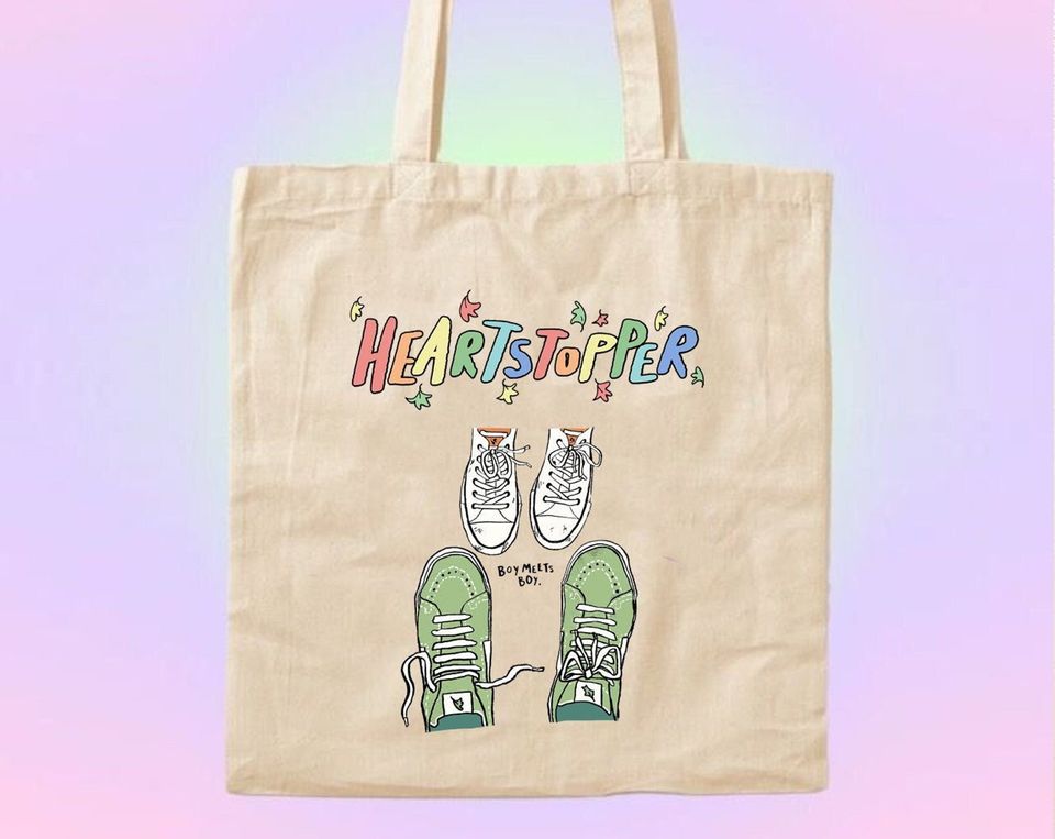 Heartstopper Boy Meets Boy Canvas Tote Bag