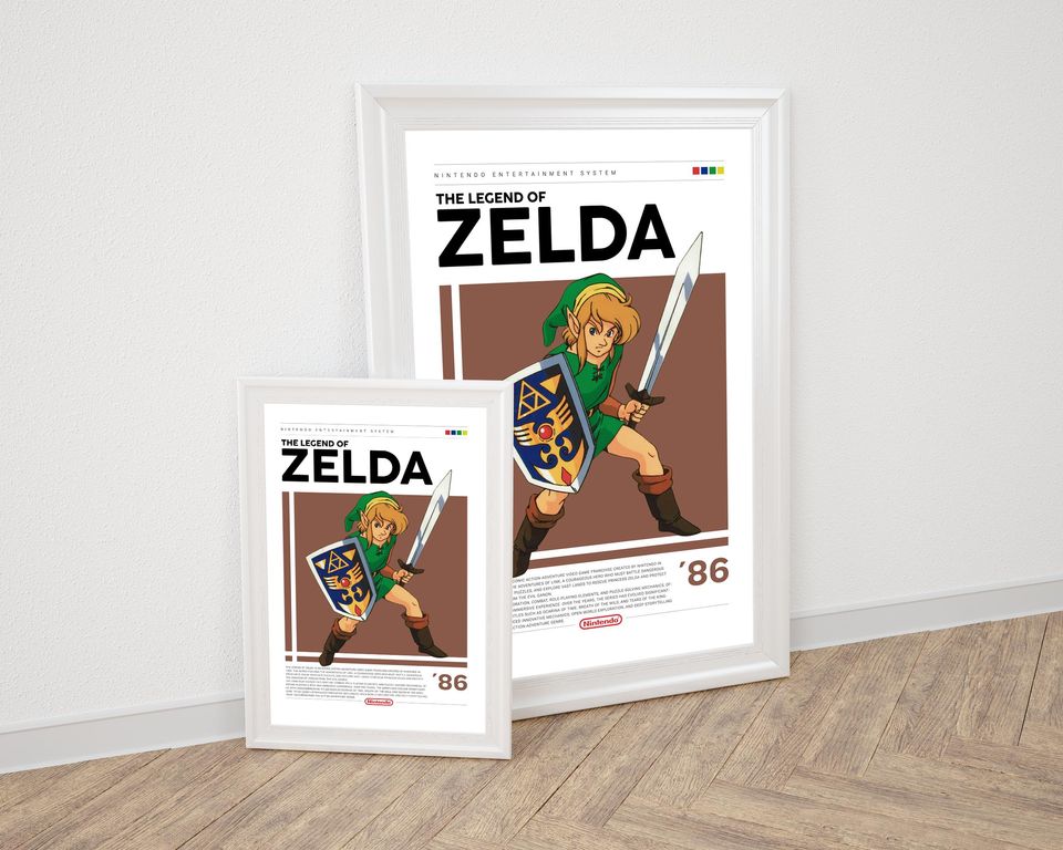 Zelda NES Poster: Retro Video Game Art