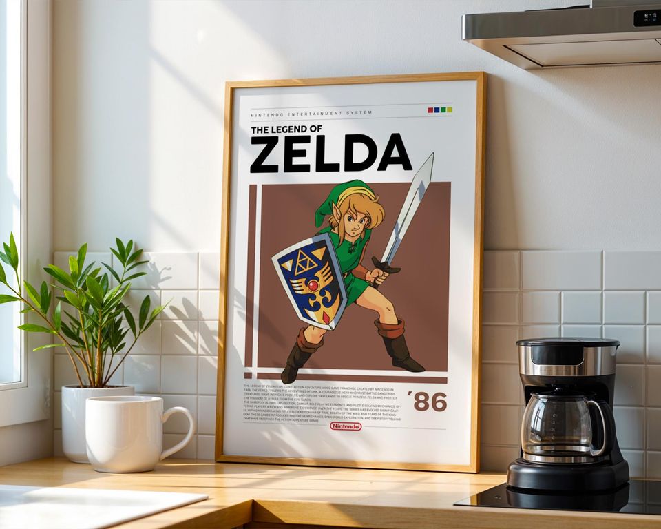Zelda NES Poster: Retro Video Game Art
