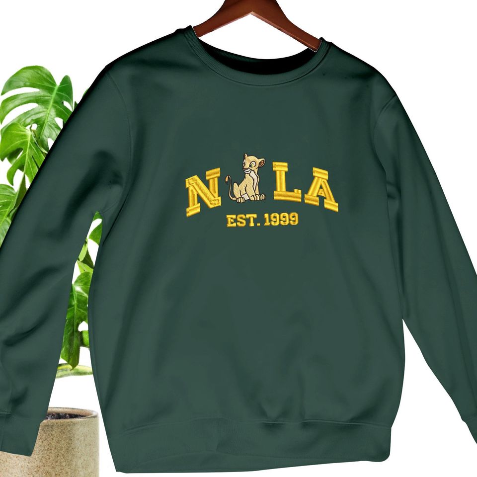Simba Embroidered Sweatshirt, Nala Sweatshirt, The Lion King Embroidered Sweatshirt