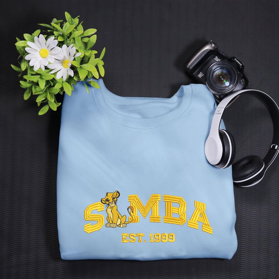Simba Embroidered Sweatshirt, Nala Sweatshirt, The Lion King Embroidered Sweatshirt