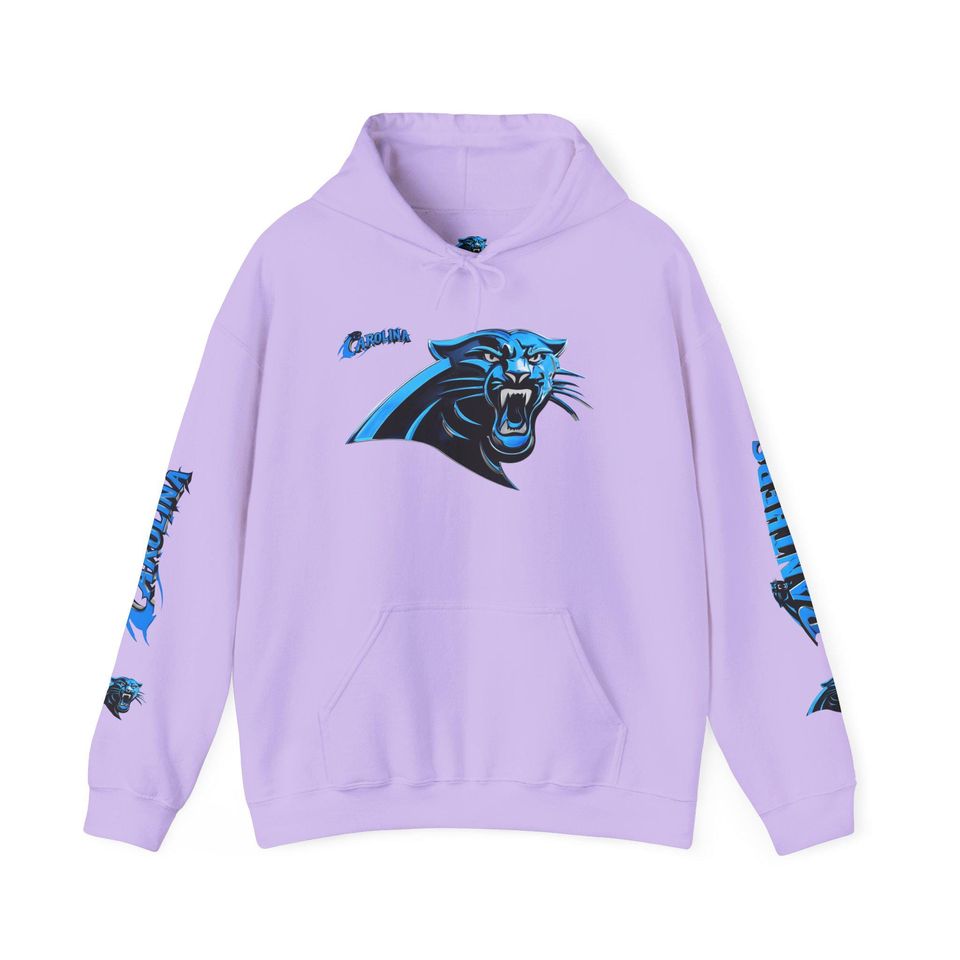 Hoodie Carolina Panthers chrome design Logo and text Hoodie | Panthers Graphic Pullover