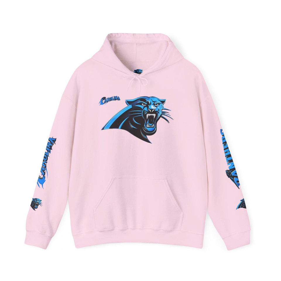 Hoodie Carolina Panthers chrome design Logo and text Hoodie | Panthers Graphic Pullover