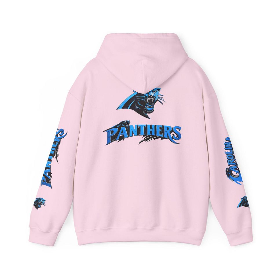 Hoodie Carolina Panthers chrome design Logo and text Hoodie | Panthers Graphic Pullover