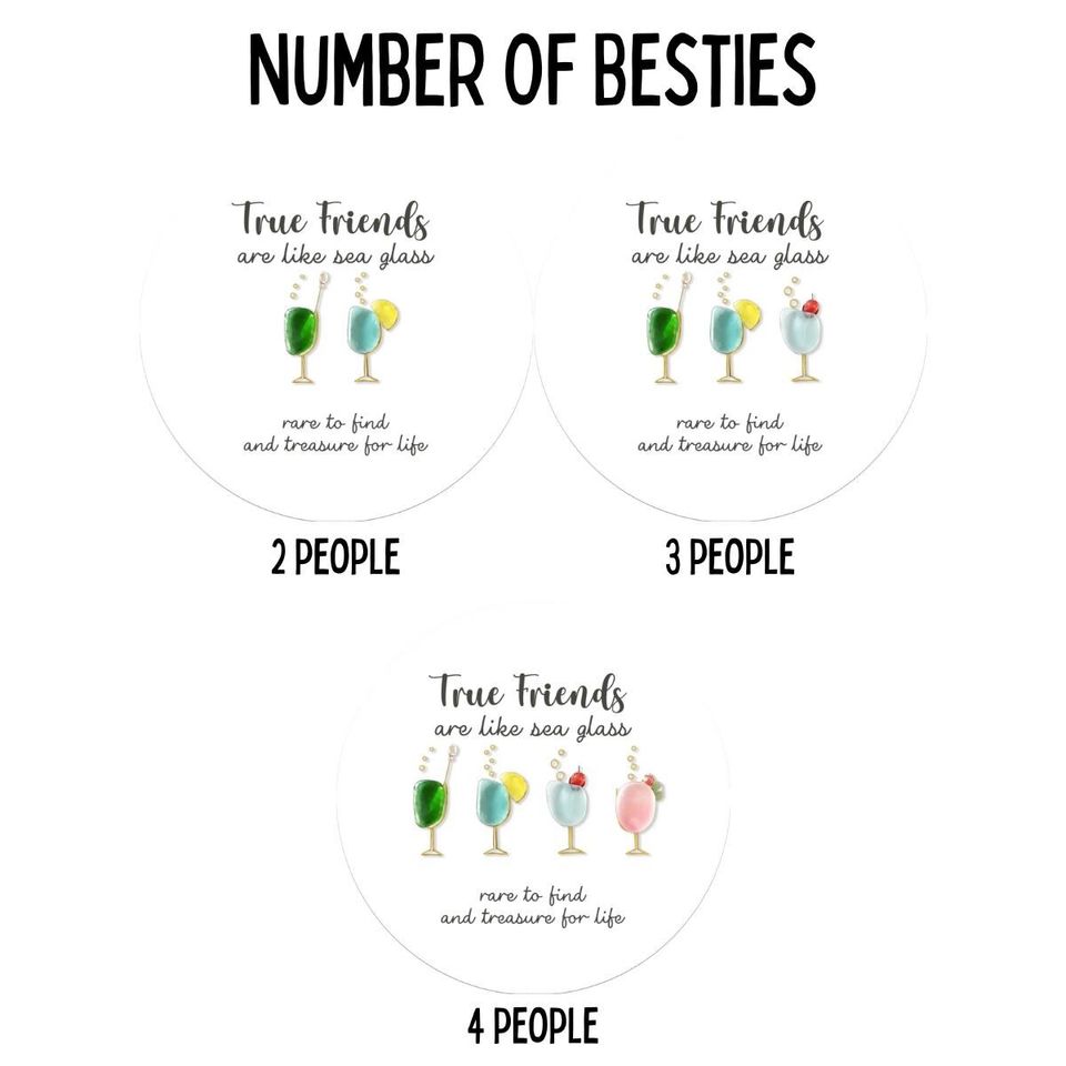 Personalized Friends Ornament 2025, Sea Glass Cocktails, Custom Ceramic Keepsake