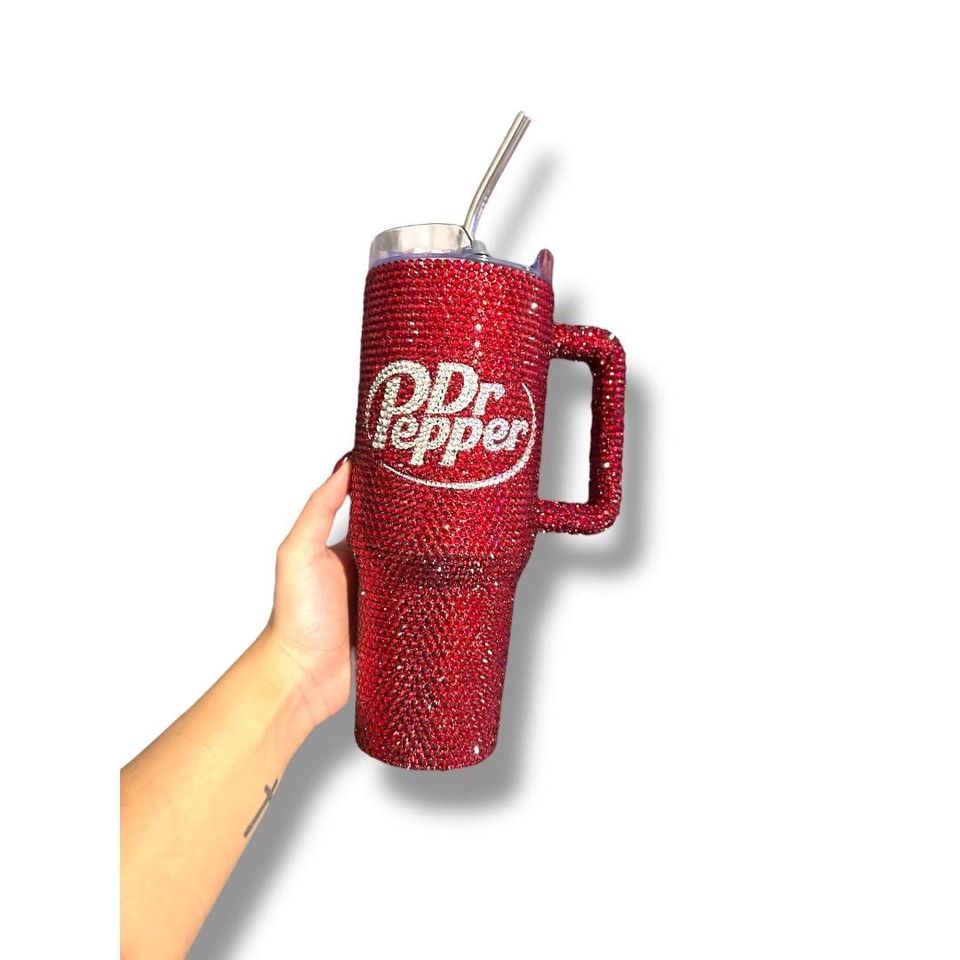 40 Oz Bling Tumbler Dr Pepper Inspired