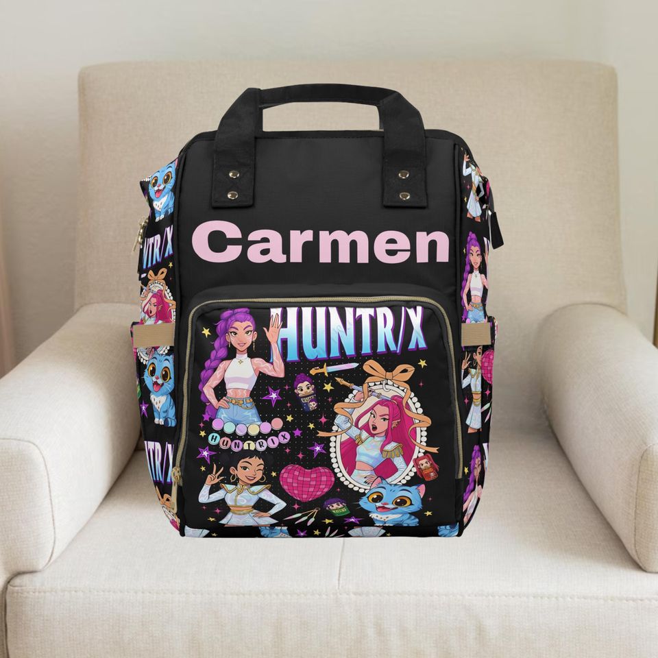K-Pop Demon Hunter Backpack, Girl Diaper Bag, Toddler Backpack, Custom Diaper Bag