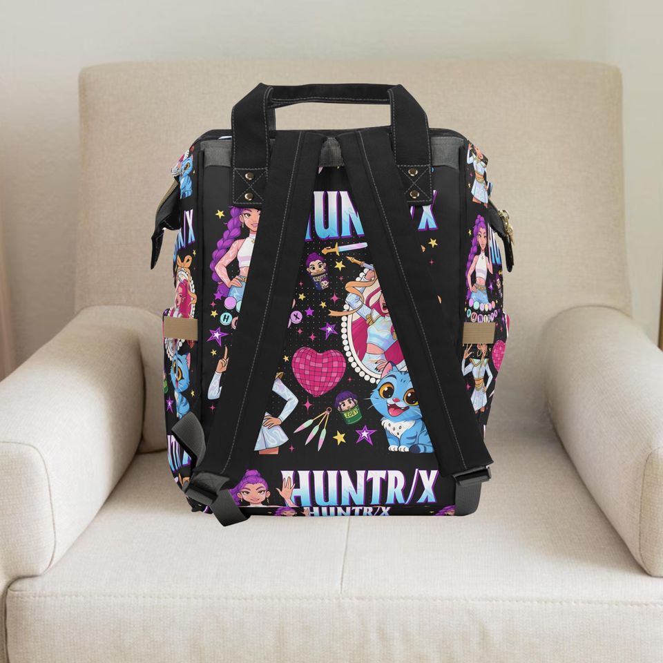 K-Pop Demon Hunter Backpack, Girl Diaper Bag, Toddler Backpack, Custom Diaper Bag