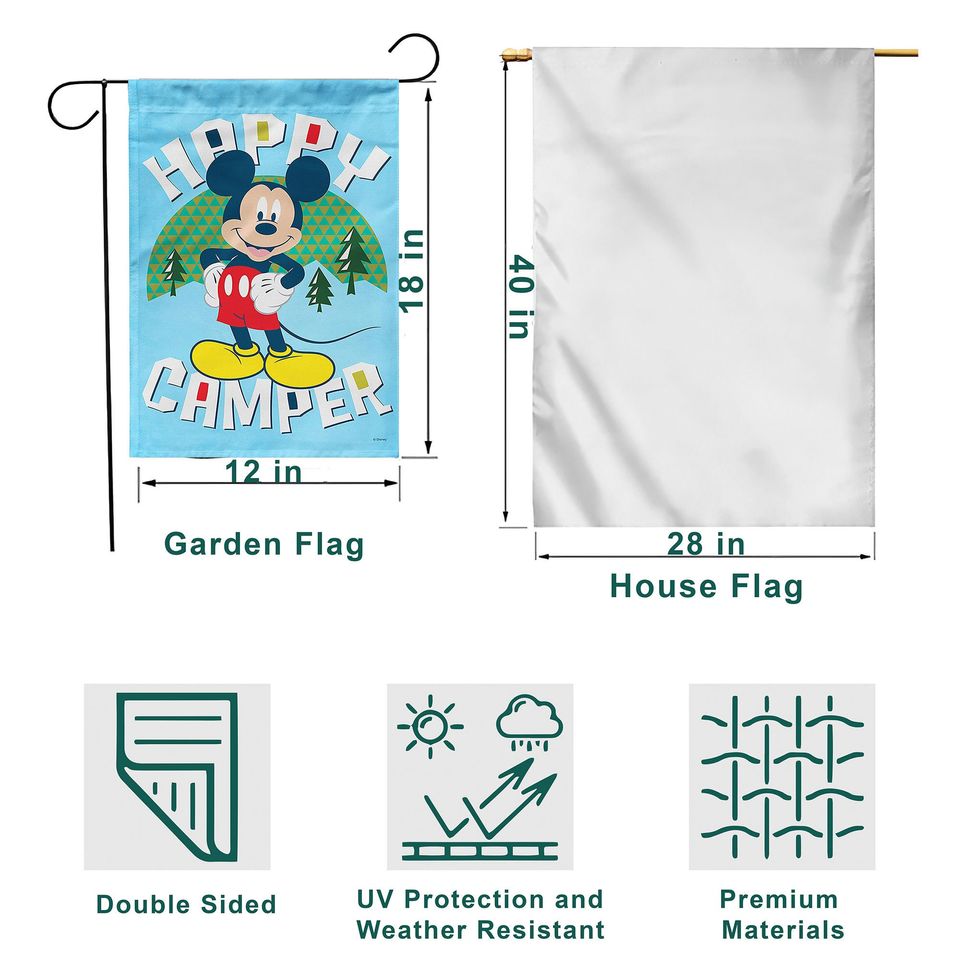 Happy Camper Flag, Disney Mickey Garden Flag