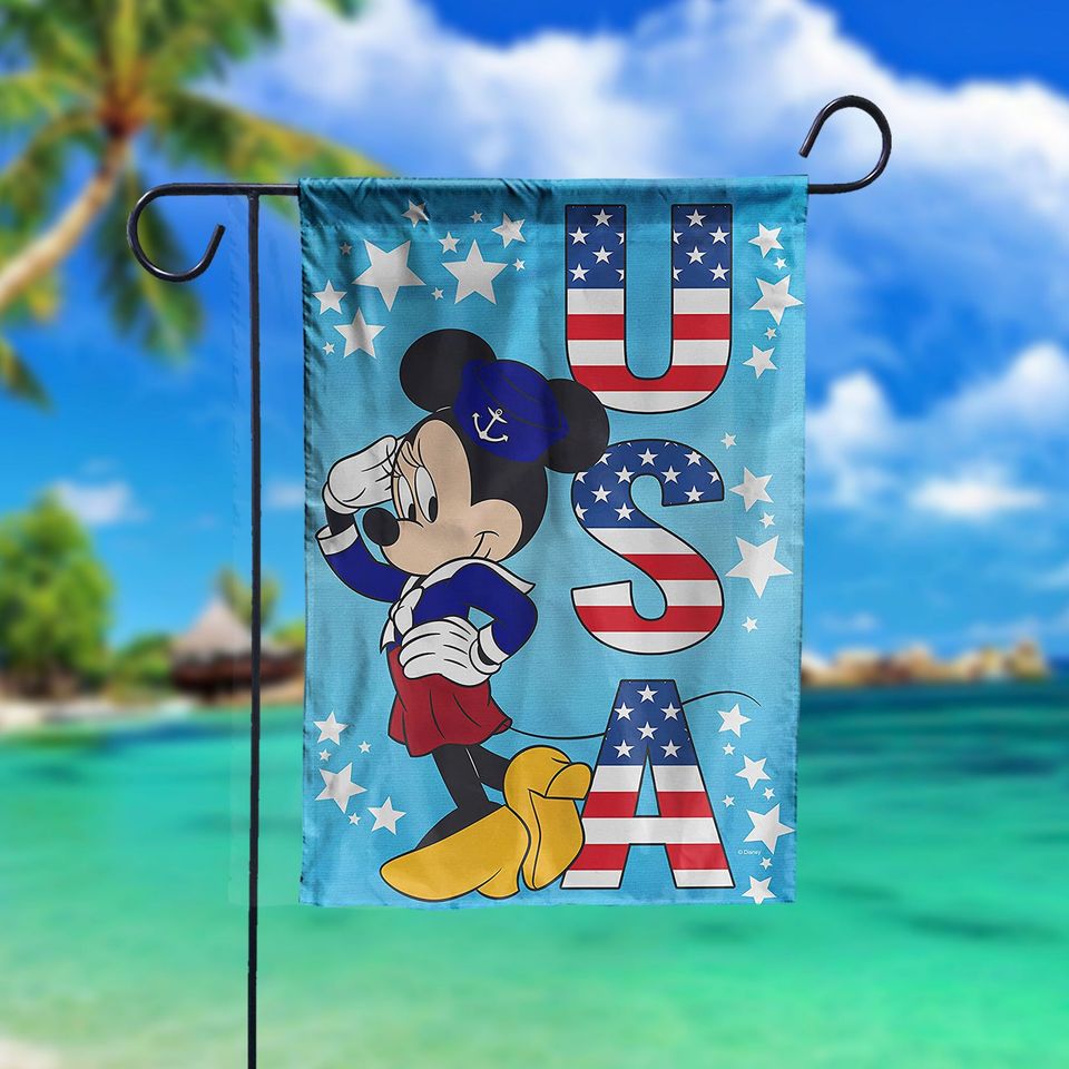 Disney Minnie Mouse Usa Flag, Disney Patriot Day Flag
