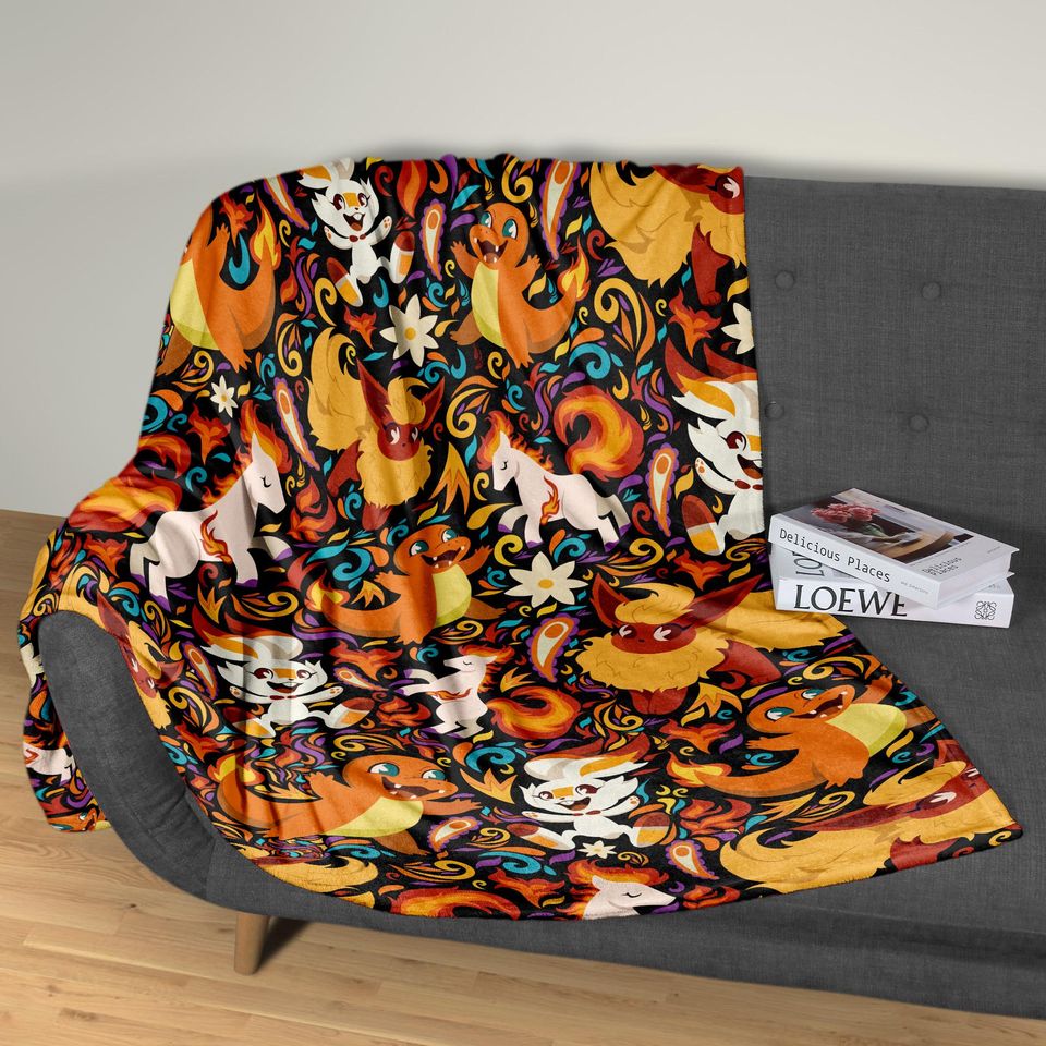Charmander Fleece Blanket, Baby Throw