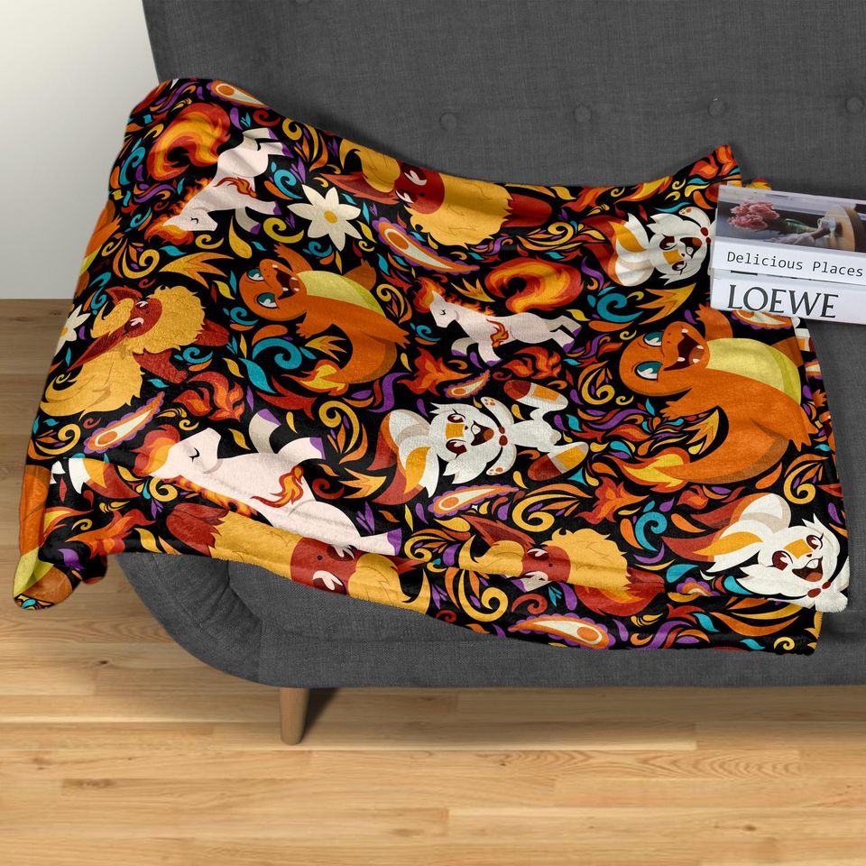 Charmander Fleece Blanket, Baby Throw