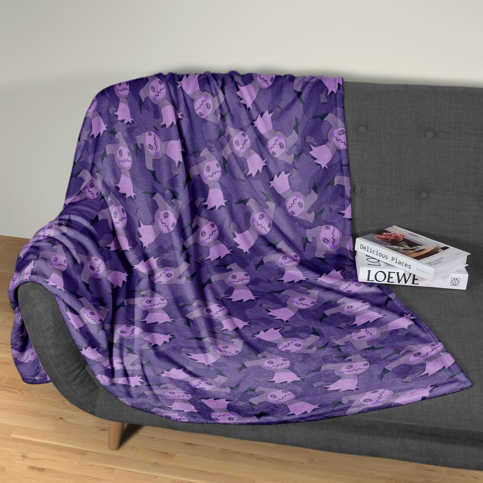 Mimikyu Fleece Blanket, Soft Cozy Throw Blanket for Bed and Couch