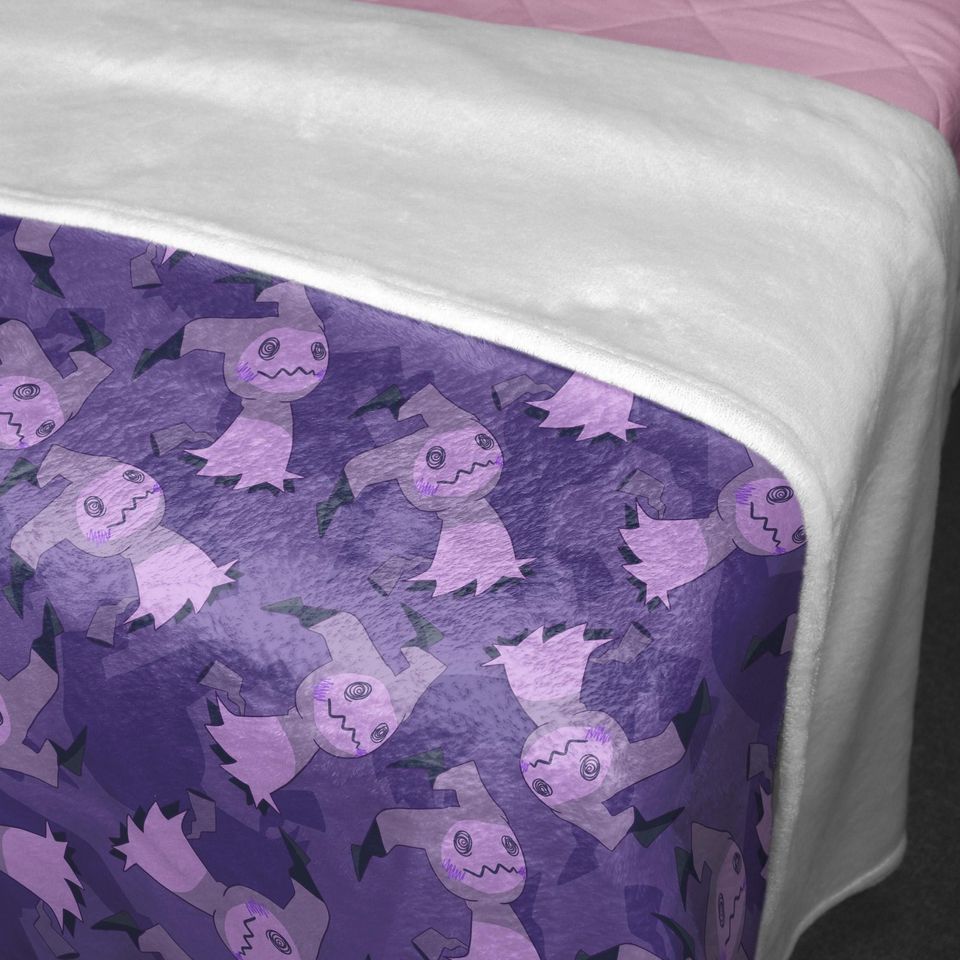 Mimikyu Fleece Blanket, Soft Cozy Throw Blanket for Bed and Couch