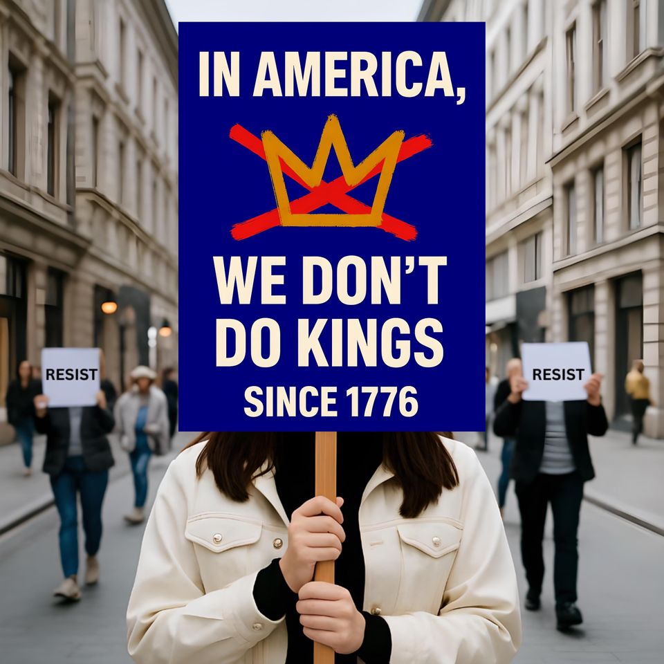 No Kings Protest Poster: Anti-Authoritarian Rally Art