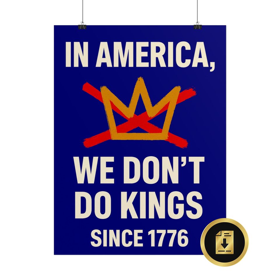 No Kings Protest Poster: Anti-Authoritarian Rally Art