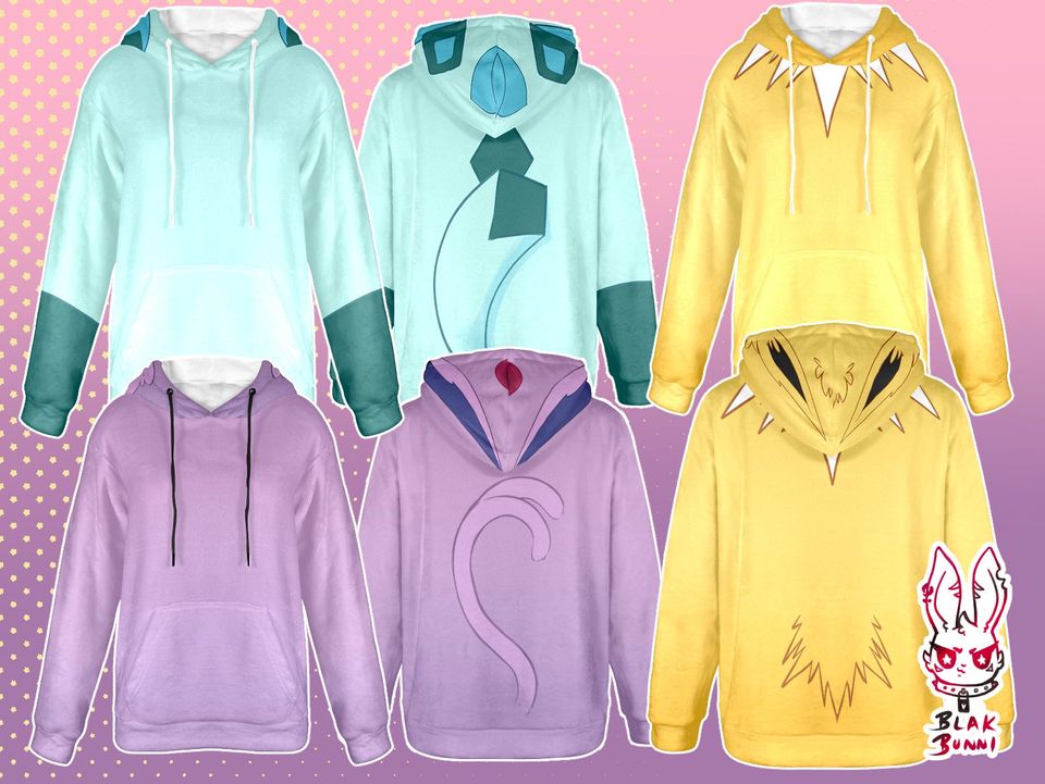 Eeveelutions Fluffy Coral fleece hoodie