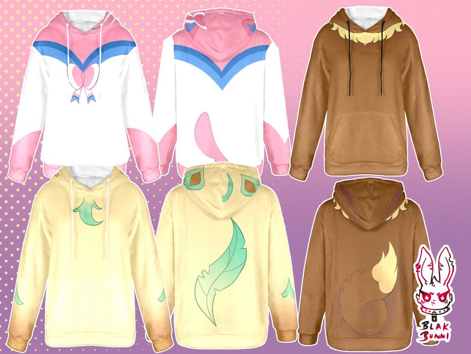 Eeveelutions Fluffy Coral fleece hoodie