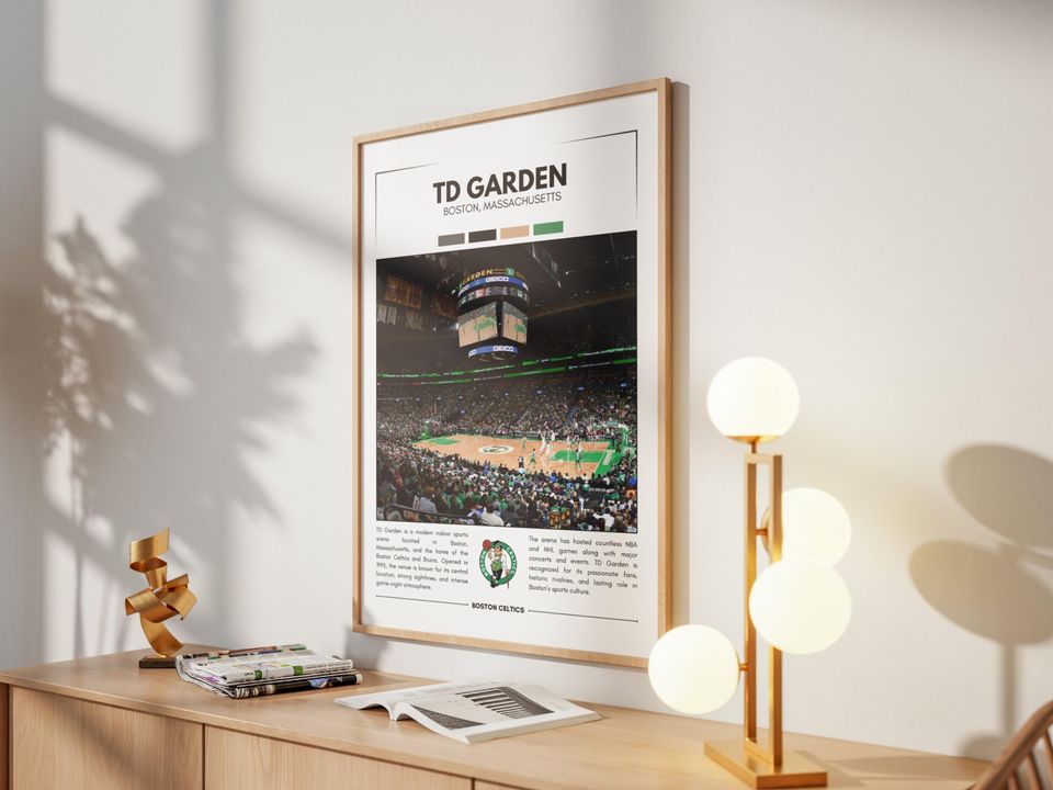 TD Garden Poster | Boston Celtics Poster | NBA Stadium Poster | Sports Poster | Field Wall Art | Basketball Fan Gift Print