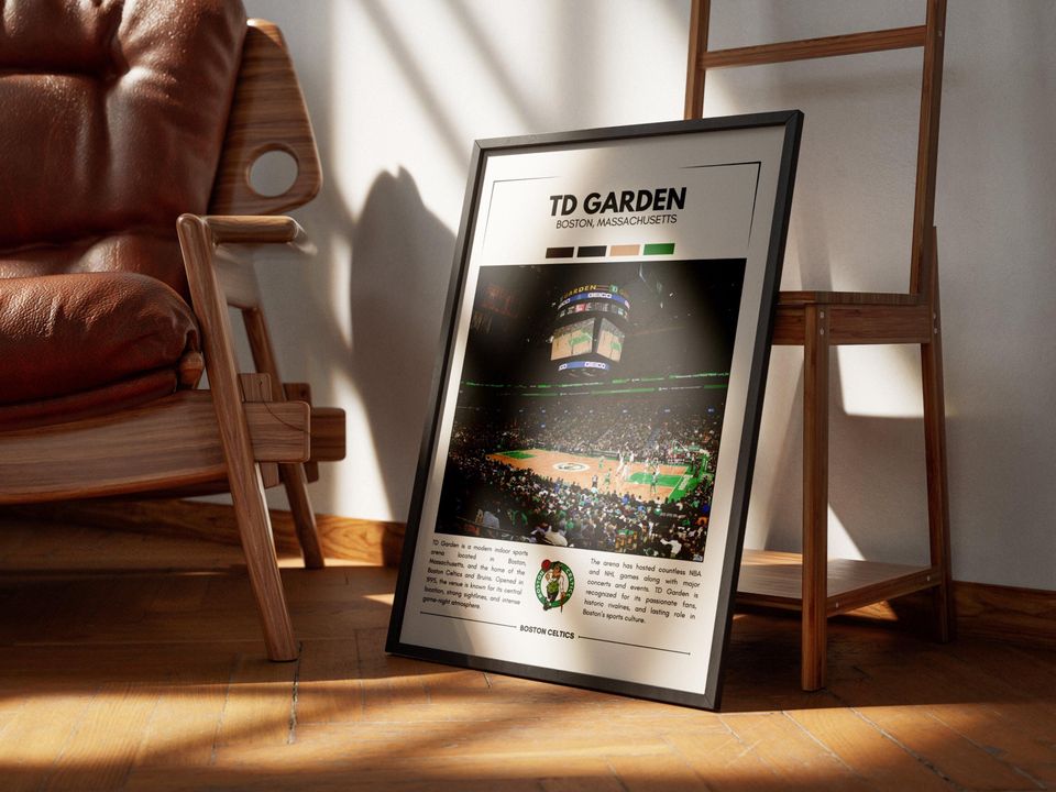 TD Garden Poster | Boston Celtics Poster | NBA Stadium Poster | Sports Poster | Field Wall Art | Basketball Fan Gift Print