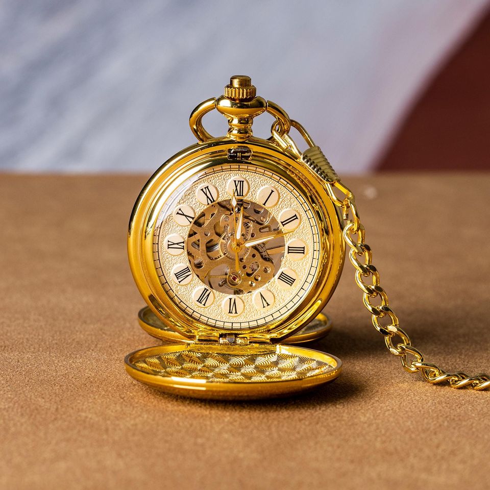 Personalized Engraved Mechanical Pocket Watch Vintage Steampunk Style