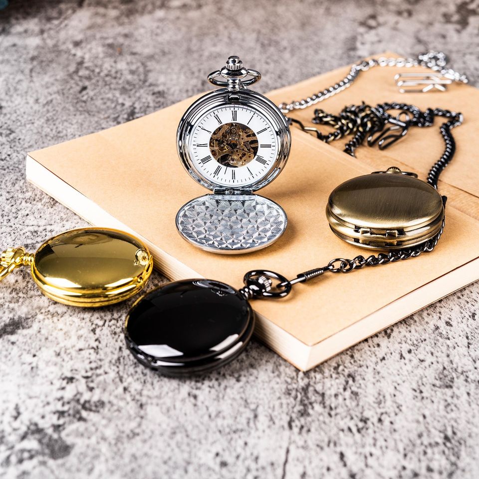 Personalized Engraved Mechanical Pocket Watch Vintage Steampunk Style