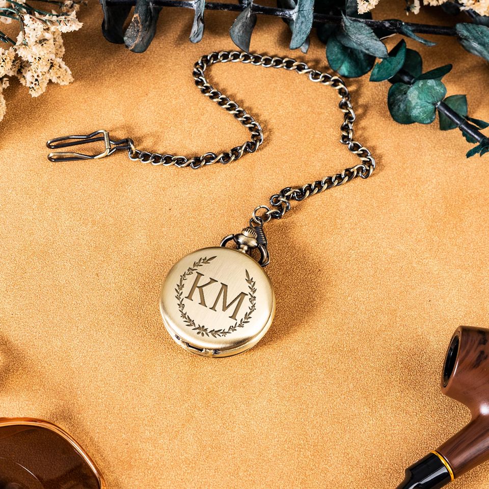 Personalized Engraved Mechanical Pocket Watch Vintage Steampunk Style
