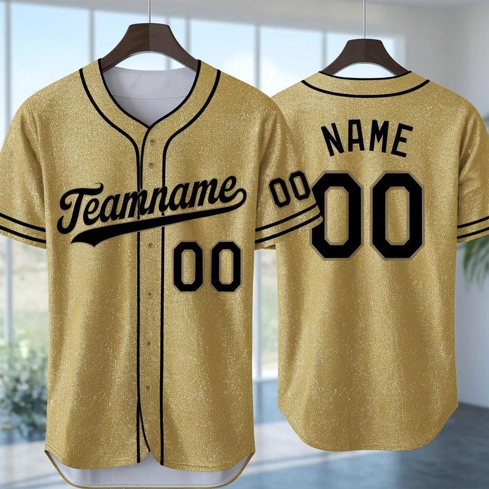 Personalized Printed Glitter Baseball Jersey, Glitter Jersey, Cheerleading Jersey