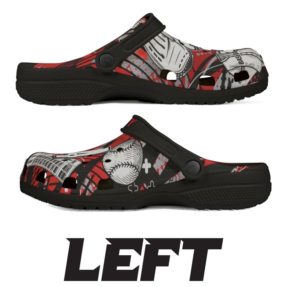 Personalized Custom Child and Adult Baseball Velocity Clogs Shoes Great Gift Fully Customizable