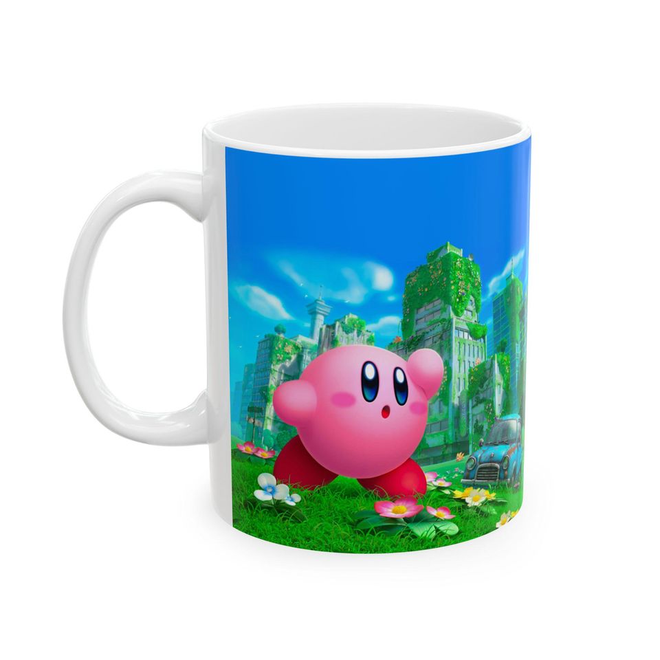 Kirby Mug | Kirby Ceramic Mug Gift For Her For Him Character Stocking Stuffer Iconic